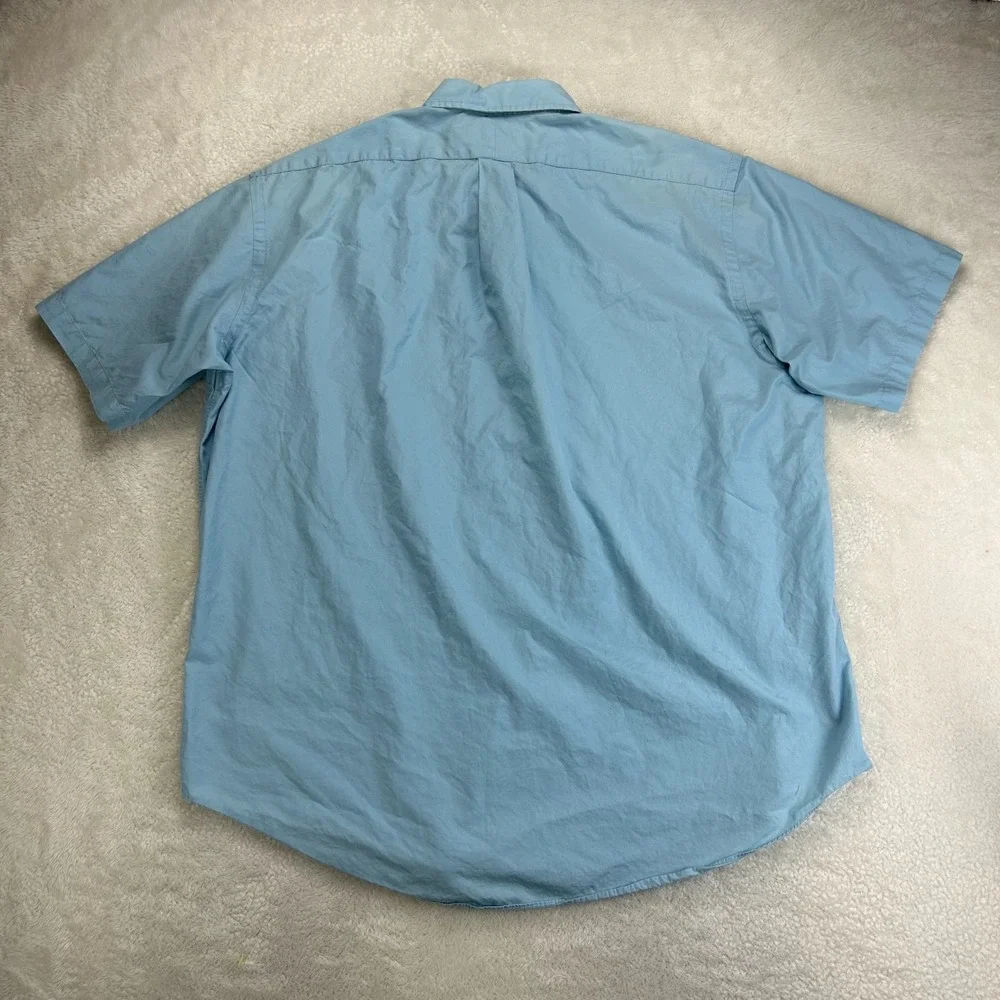 Polo Ralph Lauren Button Down Shirt Mens 2XL Light Blue Short Sleeve Classic Fit